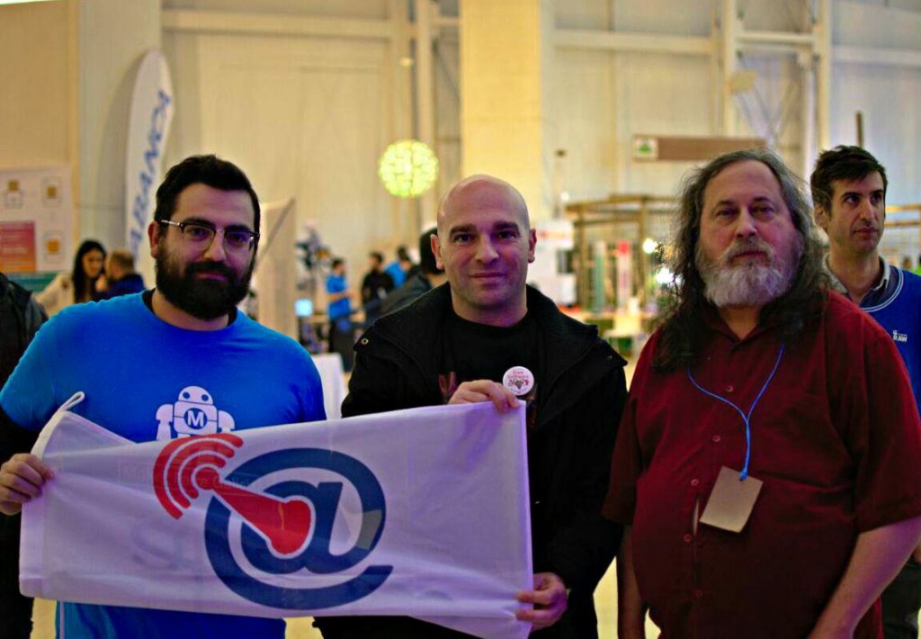 Creadores de Aberteo con Richard Stallman